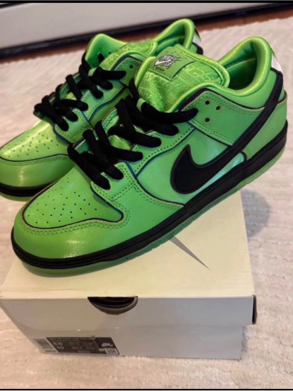 Power puff buttercups dunks sb size 11 green